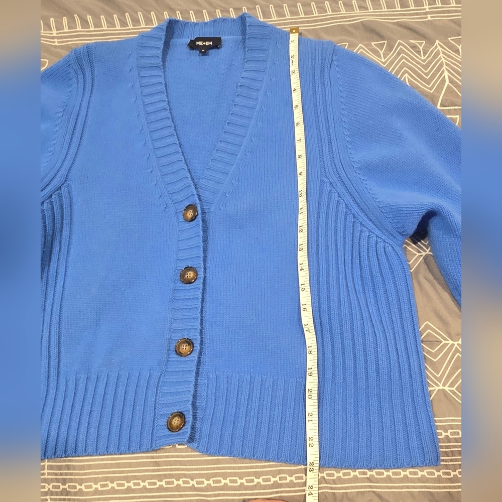 Me+Em Merino Wool And Cashmere Sweater Cardigan Size Medium - Picture 4 of 6